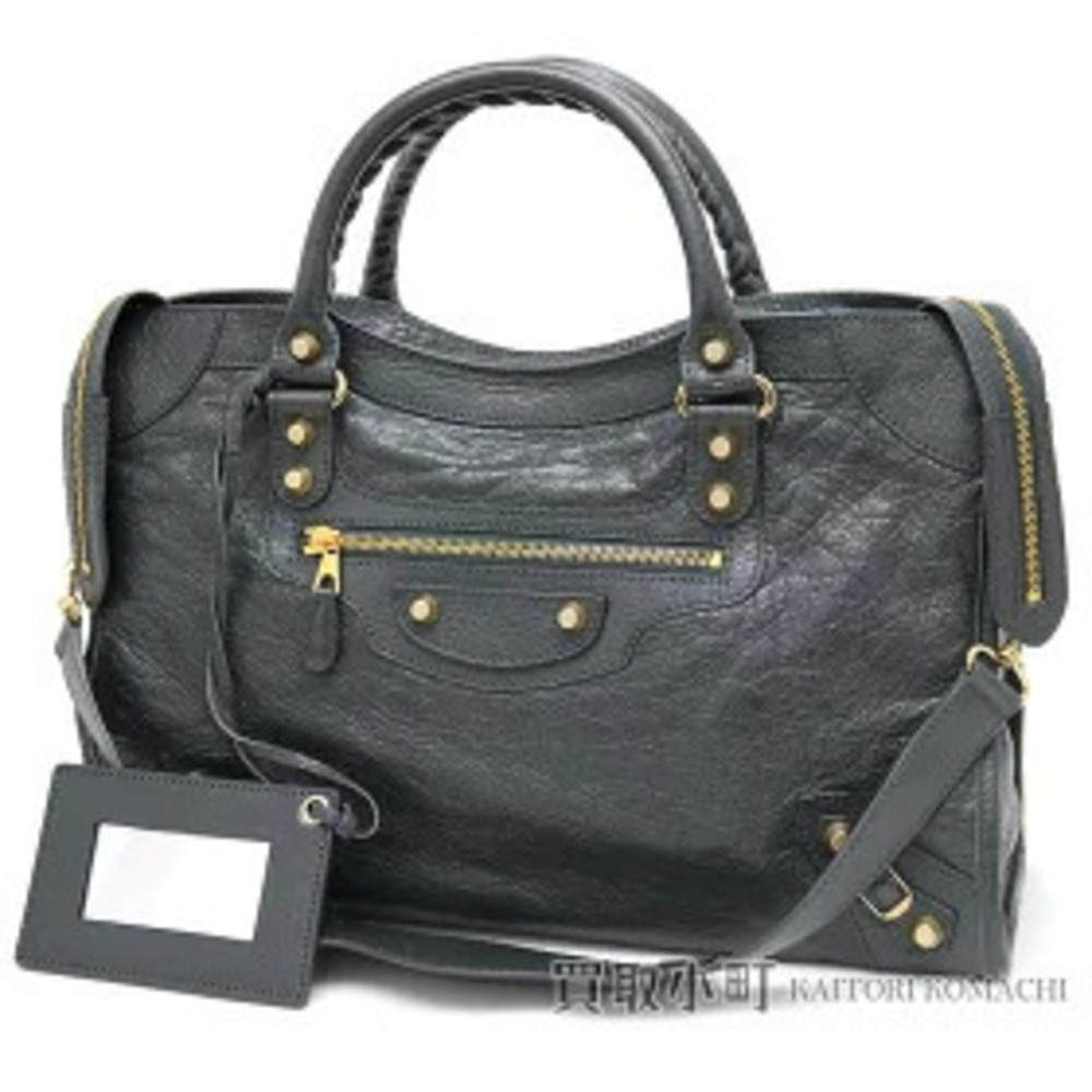 Balenciaga Giant City Gray Lambskin Editors Bag Shoulder Handbag HAND